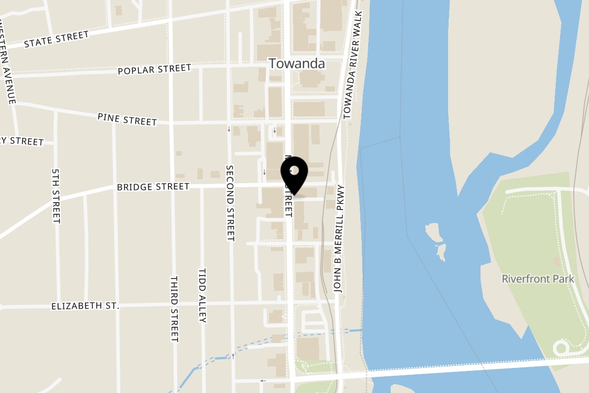 Map showing the location of Vincents on 505 Main St in Towanda